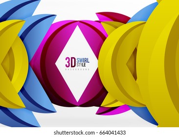 3D wave lines design. Dynamic effect abstract vector Illustration, modern pattern template