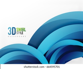 3D wave lines design. Dynamic effect abstract vector Illustration, modern pattern template