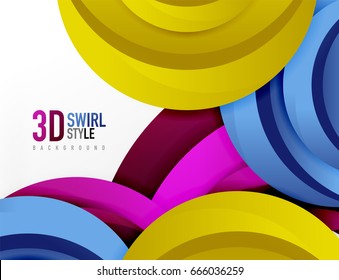 3D wave lines design. Dynamic effect abstract vector Illustration, modern pattern template