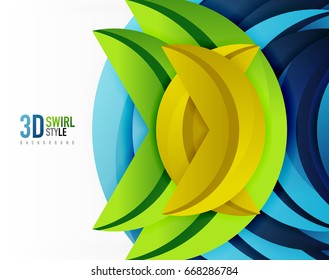 3D wave lines design. Dynamic effect abstract vector Illustration, modern pattern template