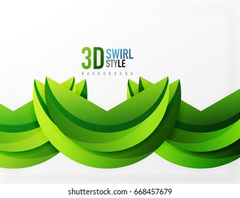 3D wave lines design. Dynamic effect abstract vector Illustration, modern pattern template