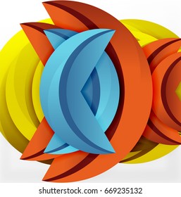 3D wave lines design. Dynamic effect abstract vector Illustration, modern pattern template