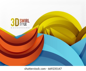 3D wave lines design. Dynamic effect abstract vector Illustration, modern pattern template