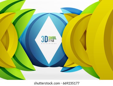 3D wave lines design. Dynamic effect abstract vector Illustration, modern pattern template