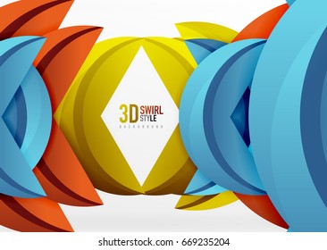 3D wave lines design. Dynamic effect abstract vector Illustration, modern pattern template