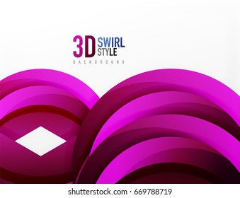 3D wave lines design. Dynamic effect abstract vector Illustration, modern pattern template