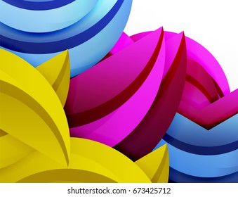 3D wave lines design. Dynamic effect abstract vector Illustration, modern pattern template