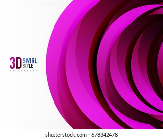 3D wave lines design. Dynamic effect abstract vector Illustration, modern pattern template