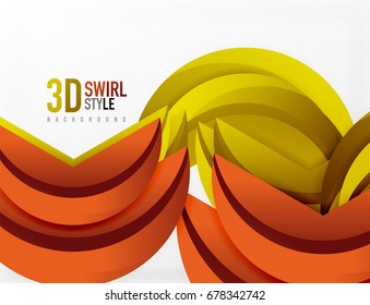 3D wave lines design. Dynamic effect abstract vector Illustration, modern pattern template