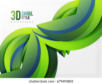 3D wave lines design. Dynamic effect abstract vector Illustration, modern pattern template