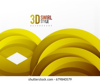 3D wave lines design. Dynamic effect abstract vector Illustration, modern pattern template