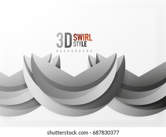 3D wave lines design. Dynamic effect abstract vector Illustration, modern pattern template