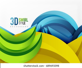 3D wave lines design. Dynamic effect abstract vector Illustration, modern pattern template