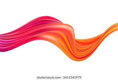 3d Wave Liquid Form, Farbhintergrund. Kunstdesign für Ihr Gestaltungsprojekt. Vektorgrafik