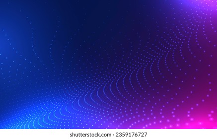 Visualización de audio futurista de 3d punto de onda de cuadrícula fractal, Música. 3d fondo abstracto de tecnología digital. Grandes datos, inteligencia artificial. Partículas móviles para tecnología, Techno. EPS10 vectores.