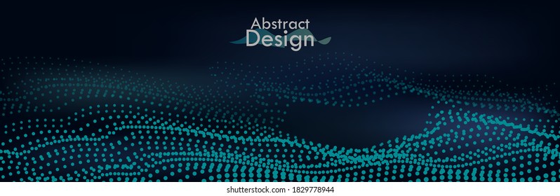 3d wave point fractal mesh. Futuristic science infographic. Sound visualization. Vector illustration