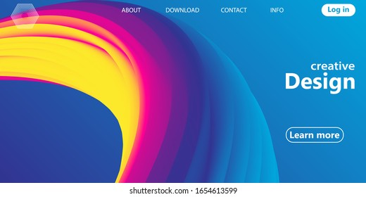 3d Wave. Rainbow Background. Fluid Shapes. Wave Pattern. Summer Poster. Colorful Gradient. Flow Shape. Abstract Cover. Rainbow Color. Vector Illustration. Fluid Flow.