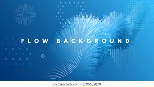 3d Wave Shapes. Flow Banner. Blue Dynamic Concept. Liquid Futuristic Poster. Abstract Movement. 3d Wave Shapes. Modern Graphic Flyer. Vector Creative Wallpaper. Fluid Music 3d Wave Shapes.