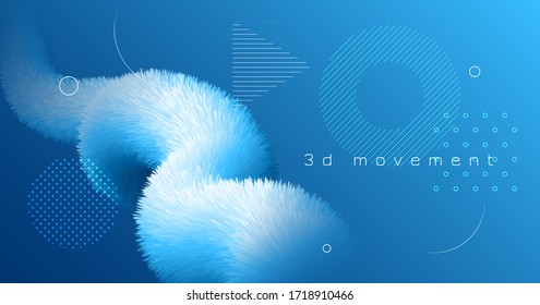 3d Wellenformen. Flussabdeckung.blauer Farbverlauf-Hintergrund. Farbfuturistisches Poster. Dynamik. 3d Wellenformen. Trendy Graphic Flyer. Geometrisches Vektorkonzept. Fluid Bright 3d Wellenformen.
