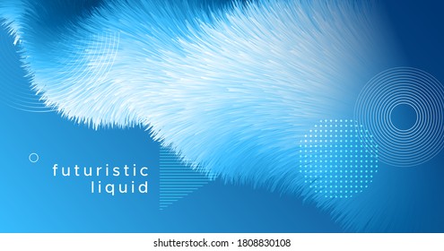 3d Wave Shapes. Fluid Flyer. Blue Gradient Pattern. Vector Futuristic Banner. Abstract Motion. 3d Wave Shapes. Modern Graphic Poster. Color Geometric Concept. Flow Music 3d Wave Shapes.
