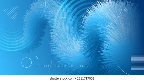 3d Wellenformen. Flüssiges Poster. Blaues, lebendiges Konzept. Vektorgrafik-Titelbild. Abstrakte Bewegung. 3d Wellenformen. Moderner dynamischer Flyer. Geometrische Farbvorlage. Flow Digital 3D Wellenformen.