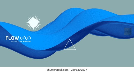 3D wave of small particles. Dynamic background with stipple effect. Abstract vector illustration for flyers, brochures, booklets and websites design.