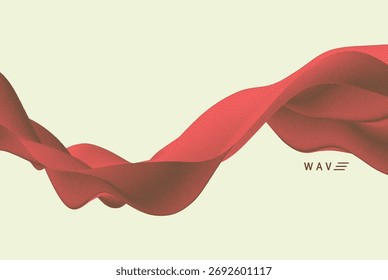 3D wave of small particles. Dynamic background with stipple effect. Abstract vector illustration for flyers, brochures, booklets and websites design.