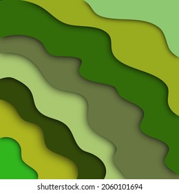 3D waves for banner. Abstract art vector. Liquid wave background, Fluid wavy shapes. vector. Liquid green color background design.Eps10 Vector.