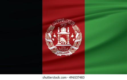 3D Waving Flag of Afghanistan / vector