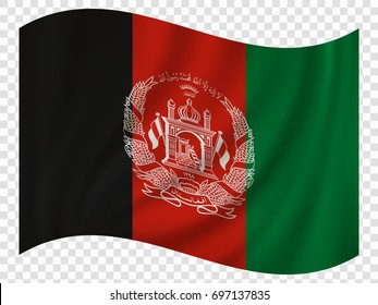 3D Waving Flag of Afghanistan. Vector illustration