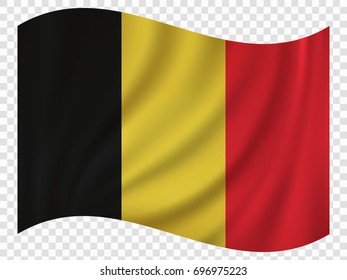 3D Waving Flag of Belgium. Vector illustration