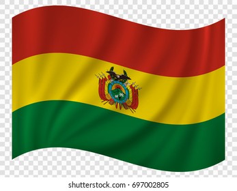 3D Waving Flag of Bolivia. Vector illustration