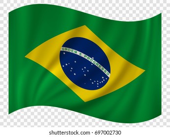 3D Waving Flag of Brazil. Vector illustration