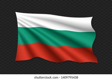 3D Waving Flag of Bulgaria. Vector illustration