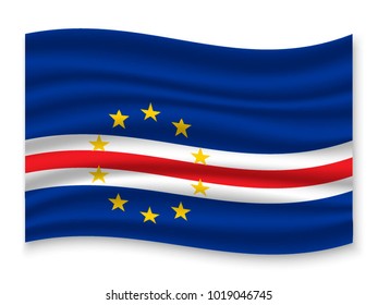 3D Waving Flag of Cape Verde. Vector illustration