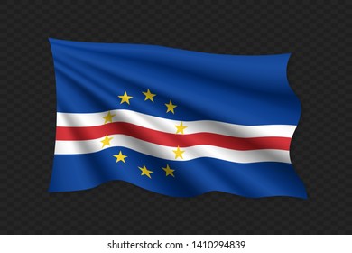 3D Waving Flag of Cape Verde. Vector illustration