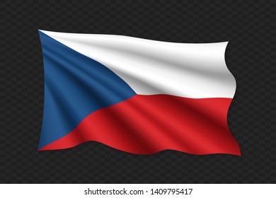 3D Waving Flag of Czech Republic. Vector illustration