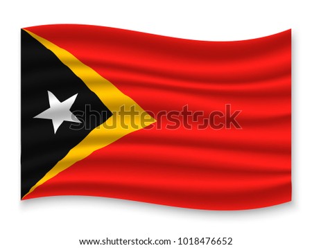 3D Waving Flag of East Timor. Vector illustration