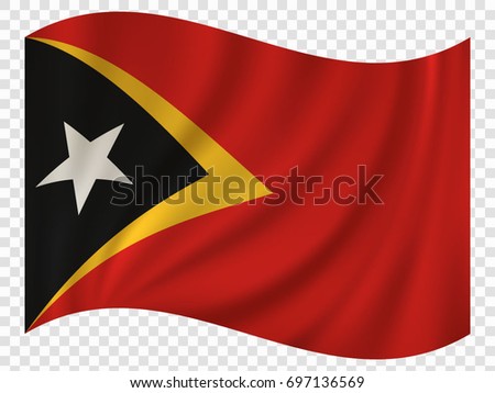 3D Waving Flag of East Timor. Vector illustration