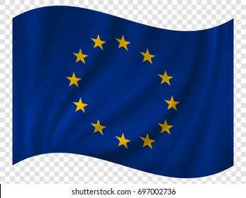 3D Waving Flag of Europe Union. Vector illustration