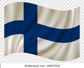 3D Waving Flag of Finland. Vector illustration
