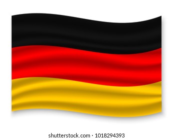 3D Waving Flag of Germany. Vector illustration