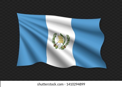 3D Waving Flag of Guatemala. Vector illustration