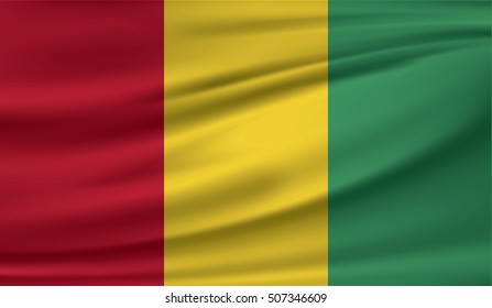 3D Waving Flag of Guinea