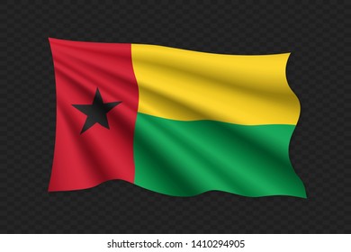 3D Waving Flag of Guinea Bissau. Vector illustration
