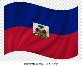 3D Waving Flag of Haiti. Vector illustration