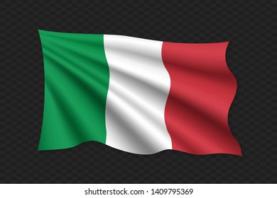 3D Waving Flag of Italy. Vector illustration