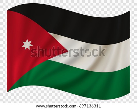3D Waving Flag of Jordan. Vector illustration