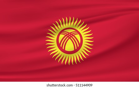 3D Waving Flag of Kyrgyzstan