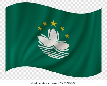 3D Waving Flag of Macau. Vector illustration